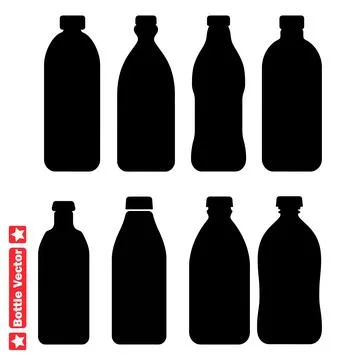 Dynamic Bottle Vector Set Add Flair to Your Designs with Contemporary Silho.. Illustrazione stock