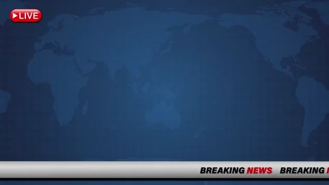 Dynamic Breaking News Animation with World Map Background Stock Footage 304866934