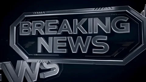 Dynamic breaking news intro with metallic text animation and futuristic des.. Stock Footage 321948540