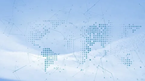 Dynamic bright blue background with world map animation Vídeos de archivo 229616463
