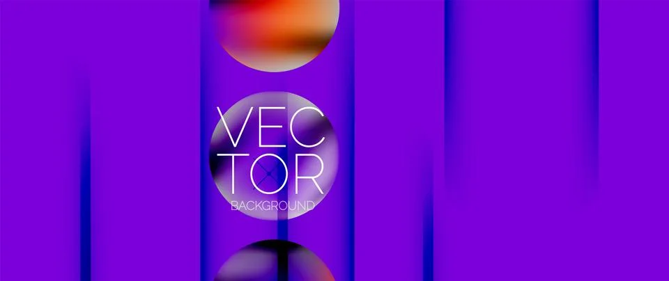 Dynamic bright colorful geometric elements with fluid gradients, lights, shadows Ilustración de archivo