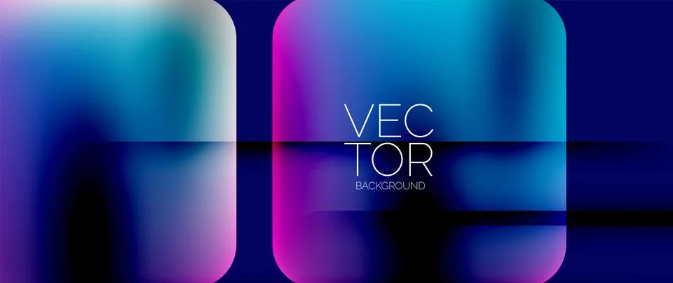 Dynamic bright colorful geometric elements with fluid gradients, lights, shadows Ilustración de archivo