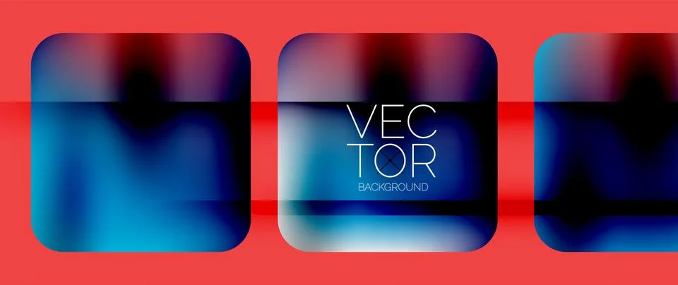 Dynamic bright colorful geometric elements with fluid gradients, lights, shadows Stock-Illustration