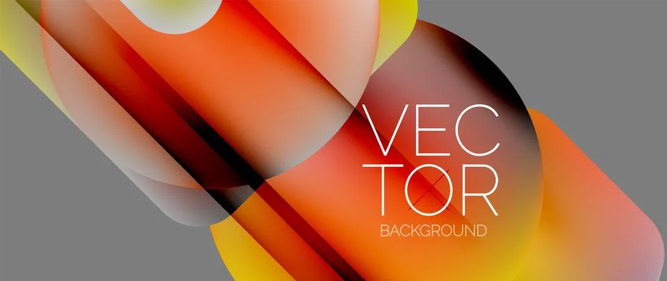Dynamic bright colorful geometric elements with fluid gradients, lights, shadows イラスト素材