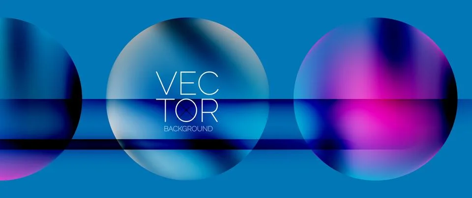 Dynamic bright colorful geometric elements with fluid gradients, lights, shadows イラスト素材