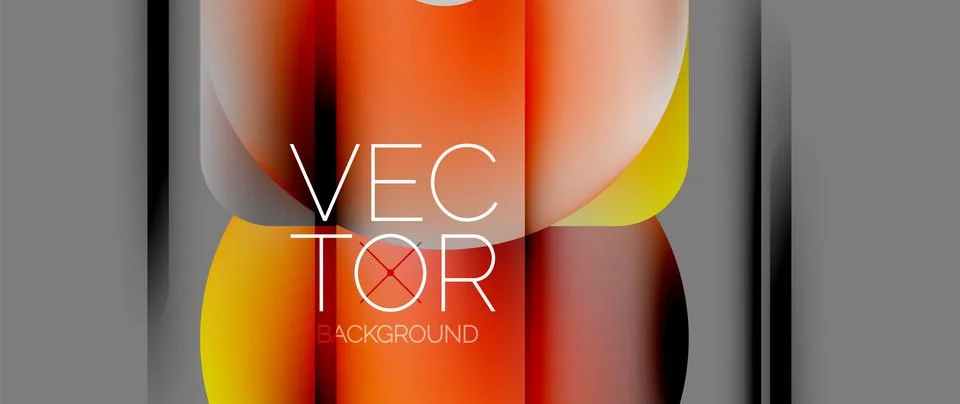 Dynamic bright colorful geometric elements with fluid gradients, lights, shadows Stock-Illustration