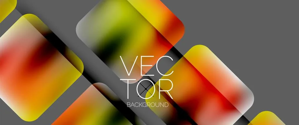 Dynamic bright colorful geometric elements with fluid gradients, lights, shadows イラスト素材