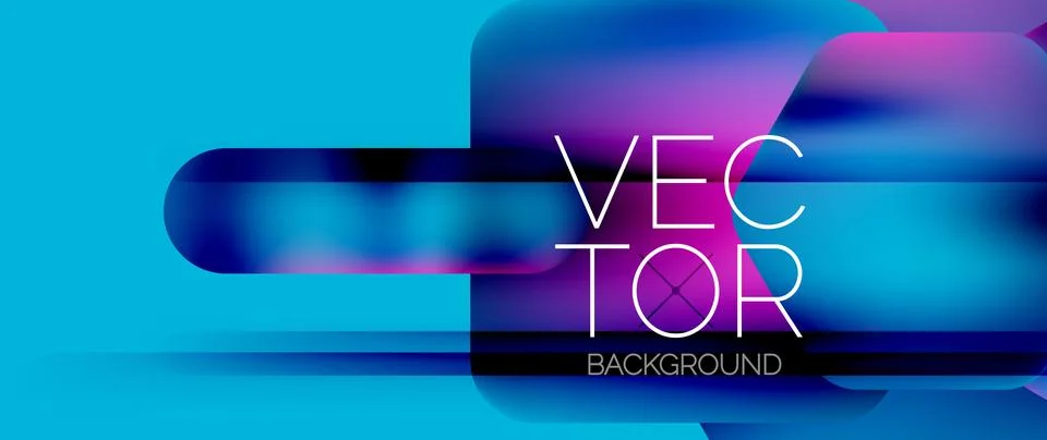 Dynamic bright colorful geometric elements with fluid gradients, lights, shadows イラスト素材