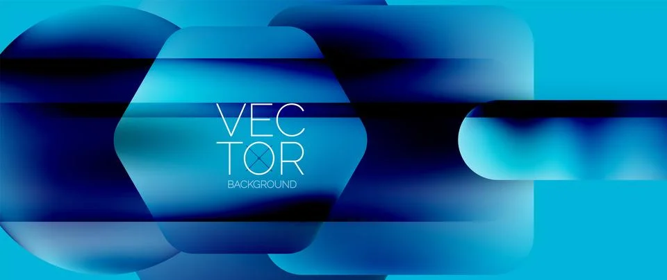 Dynamic bright colorful geometric elements with fluid gradients, lights, shadows イラスト素材
