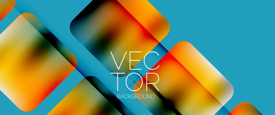 Dynamic bright colorful geometric elements with fluid gradients, lights, shadows イラスト素材