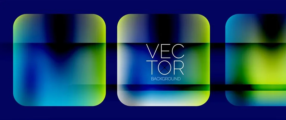 Dynamic bright colorful geometric elements with fluid gradients, lights, shadows Ilustración de archivo