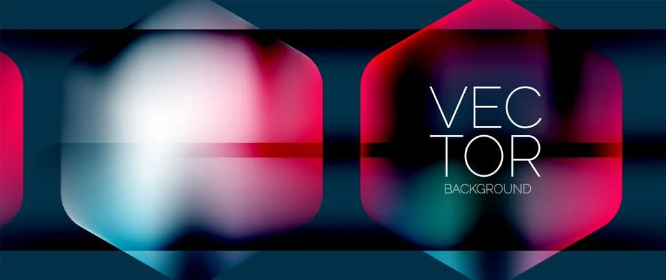 Dynamic bright colorful geometric elements with fluid gradients, lights, shadows イラスト素材
