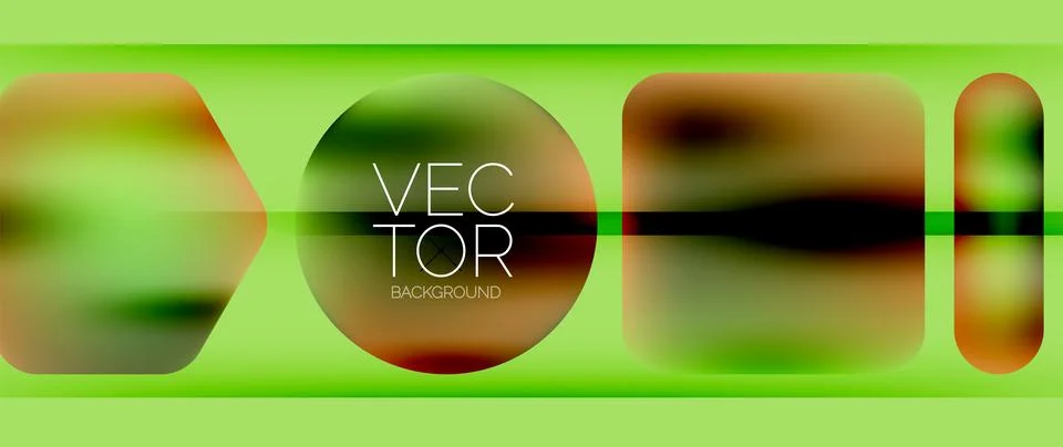 Dynamic bright colorful geometric elements with fluid gradients, lights, shadows Ilustración de archivo