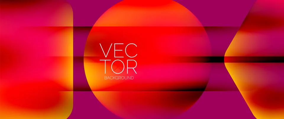 Dynamic bright colorful geometric elements with fluid gradients, lights, shadows イラスト素材