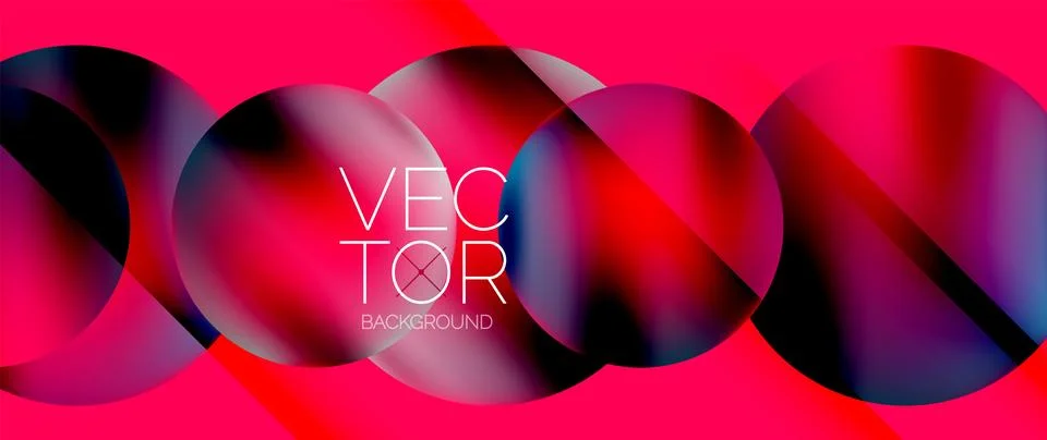 Dynamic bright colorful geometric elements with fluid gradients, lights, shadows イラスト素材