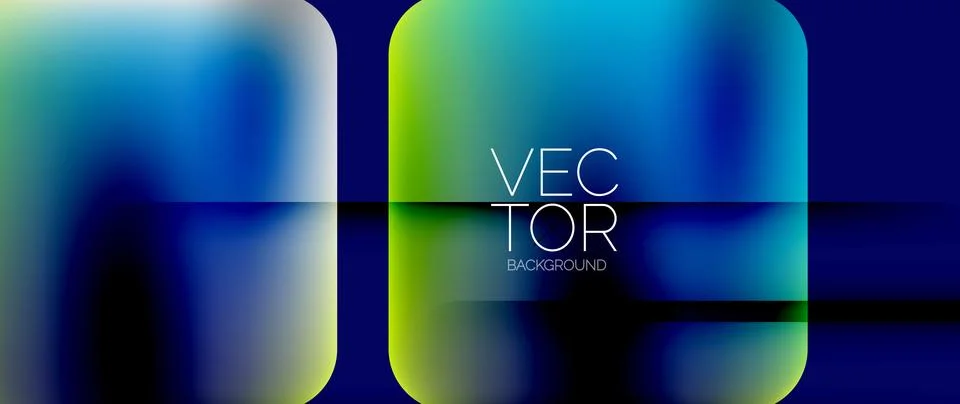 Dynamic bright colorful geometric elements with fluid gradients, lights, shadows Ilustración de archivo