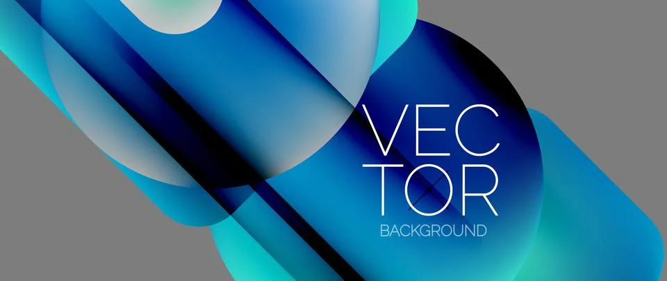 Dynamic bright colorful geometric elements with fluid gradients, lights, shadows イラスト素材
