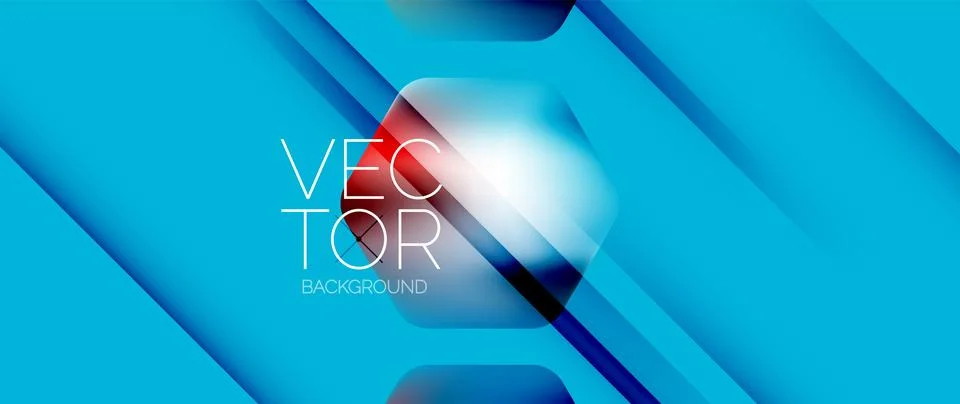 Dynamic bright colorful geometric elements with fluid gradients, lights, shadows イラスト素材