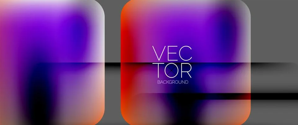 Dynamic bright colorful geometric elements with fluid gradients, lights, shadows Stock Illustration