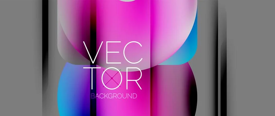 Dynamic bright colorful geometric elements with fluid gradients, lights, shadows イラスト素材