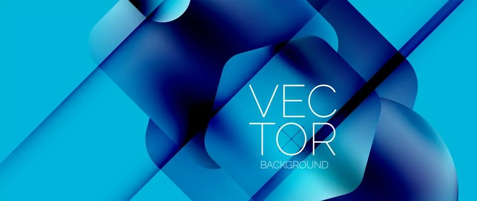 Dynamic bright colorful geometric elements with fluid gradients, lights, shadows イラスト素材