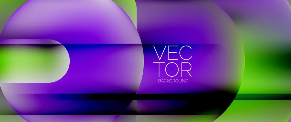 Dynamic bright colorful geometric elements with fluid gradients, lights, shadows イラスト素材