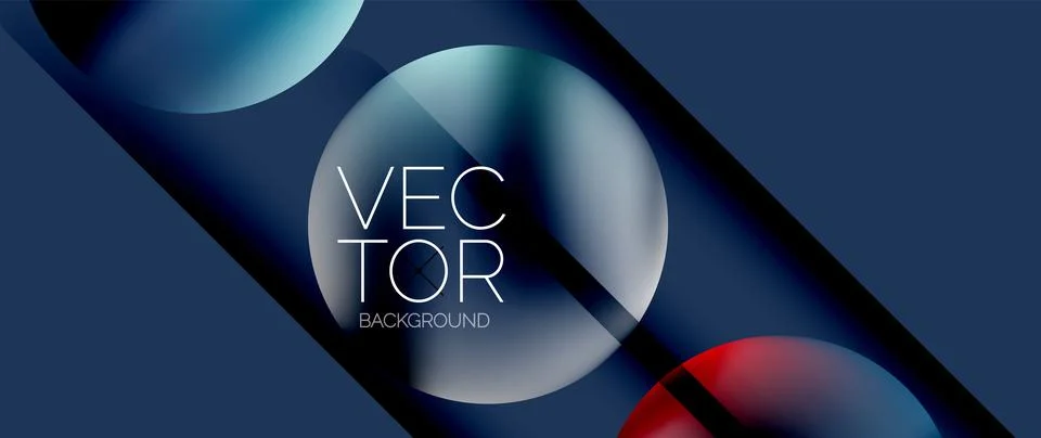 Dynamic bright colorful geometric elements with fluid gradients, lights, shadows Stock-Illustration