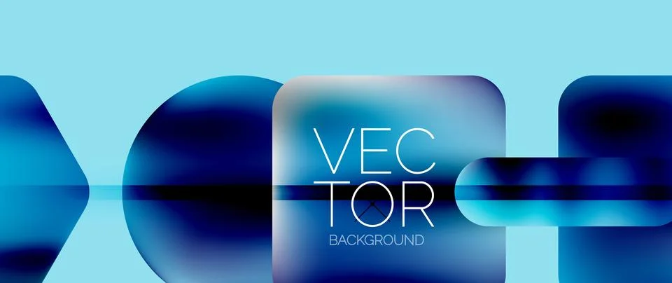 Dynamic bright colorful geometric elements with fluid gradients, lights, shadows イラスト素材