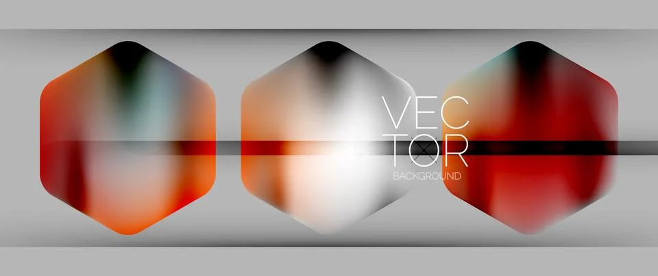 Dynamic bright colorful geometric elements with fluid gradients, lights, shadows Stockillustratie