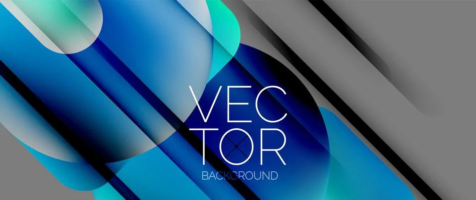 Dynamic bright colorful geometric elements with fluid gradients, lights, shadows イラスト素材