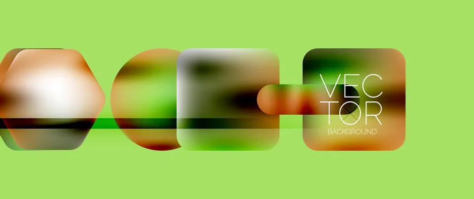 Dynamic bright colorful geometric elements with fluid gradients, lights, shadows イラスト素材