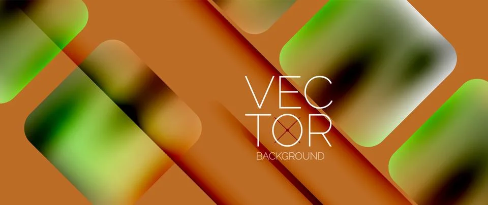 Dynamic bright colorful geometric elements with fluid gradients, lights, shadows イラスト素材
