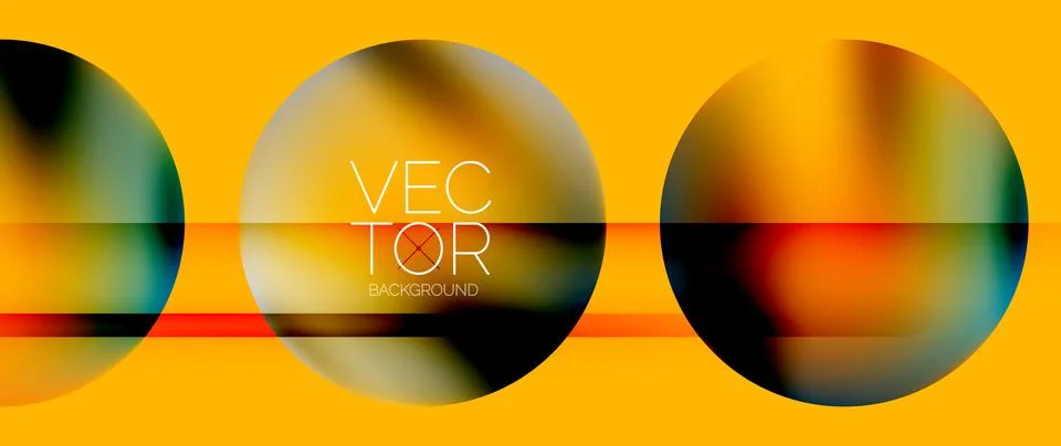 Dynamic bright colorful geometric elements with fluid gradients, lights, shadows Illustrazione stock