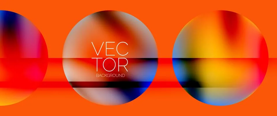Dynamic bright colorful geometric elements with fluid gradients, lights, shadows Illustrazione stock