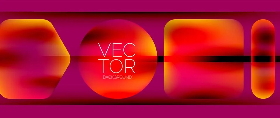 Dynamic bright colorful geometric elements with fluid gradients, lights, shadows イラスト素材