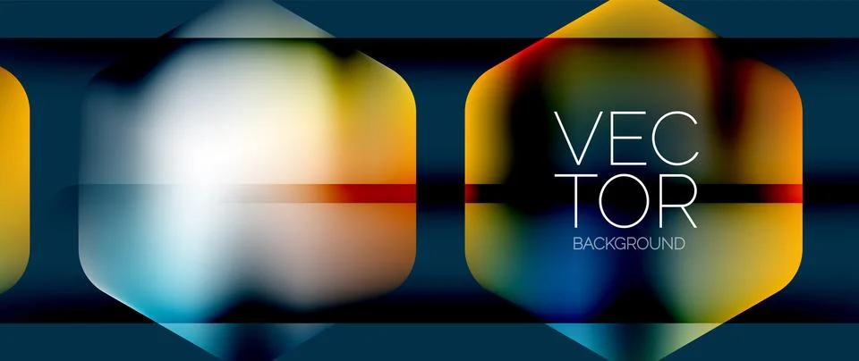 Dynamic bright colorful geometric elements with fluid gradients, lights, shadows 스톡 일러스트