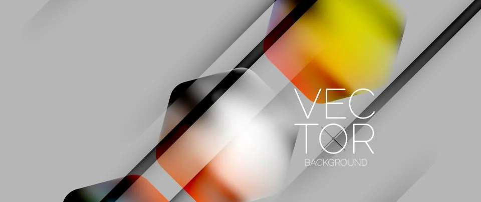 Dynamic bright colorful geometric elements with fluid gradients, lights, shadows イラスト素材