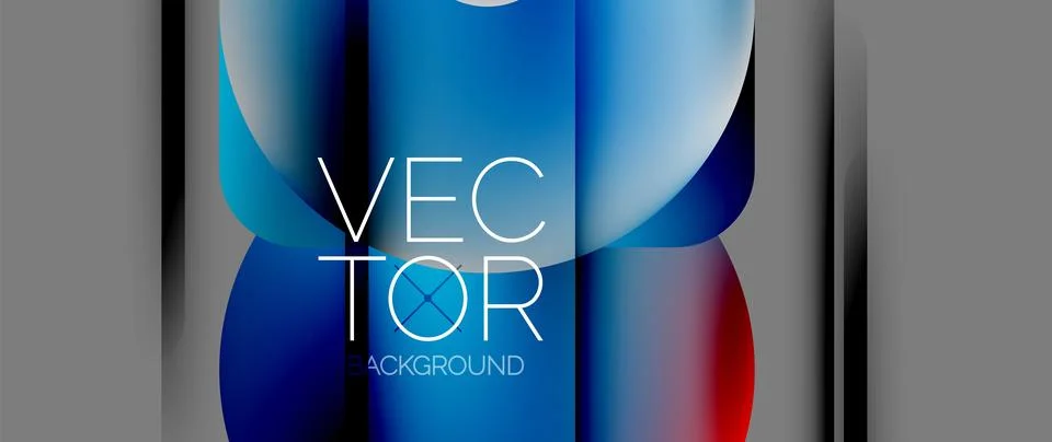 Dynamic bright colorful geometric elements with fluid gradients, lights, shadows イラスト素材