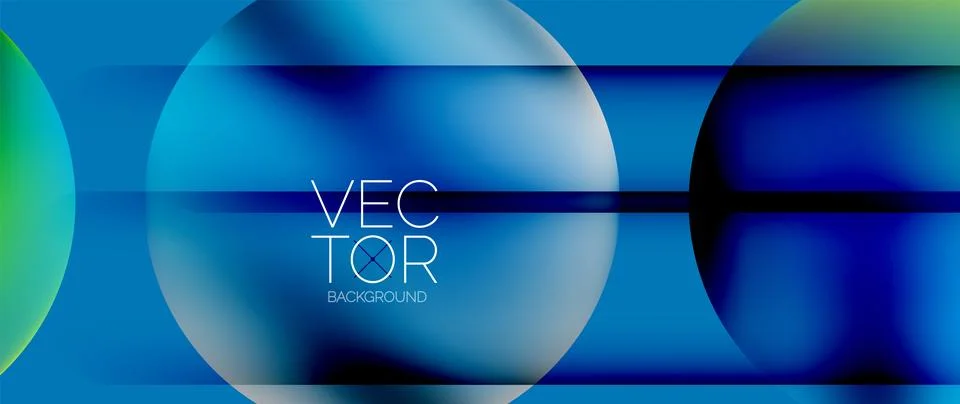 Dynamic bright colorful geometric elements with fluid gradients, lights, shadows Stock Illustration