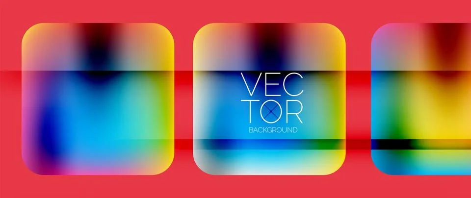 Dynamic bright colorful geometric elements with fluid gradients, lights, shadows Ilustración de archivo
