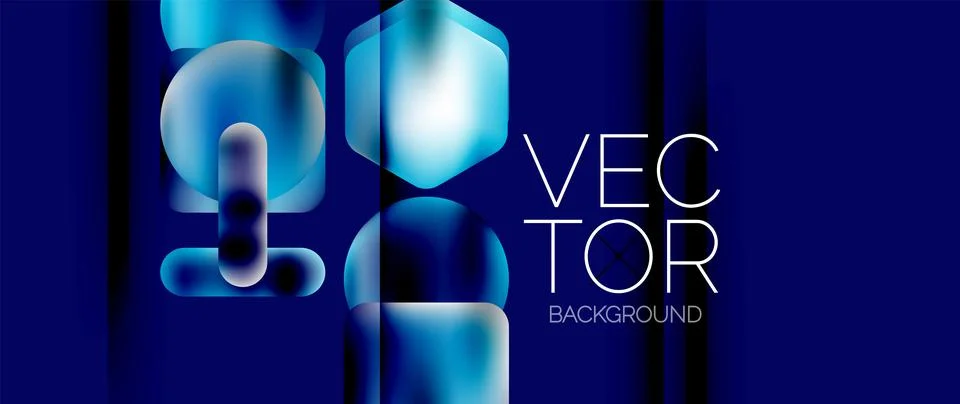 Dynamic bright colorful geometric elements with fluid gradients, lights, shadows イラスト素材