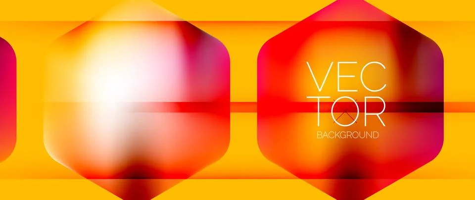Dynamic bright colorful geometric elements with fluid gradients, lights, shadows イラスト素材