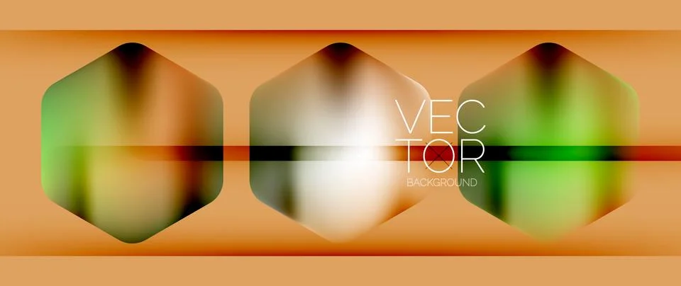 Dynamic bright colorful geometric elements with fluid gradients, lights, shadows Stockillustratie