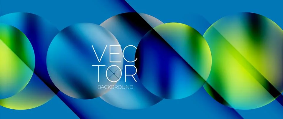 Dynamic bright colorful geometric elements with fluid gradients, lights, shadows 스톡 일러스트