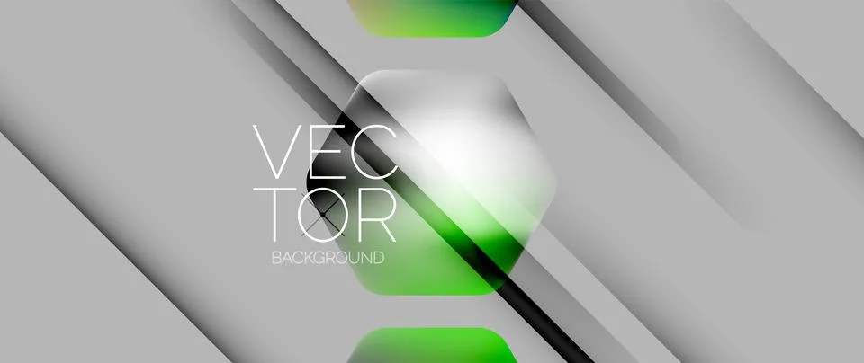 Dynamic bright colorful geometric elements with fluid gradients, lights, shadows 스톡 일러스트
