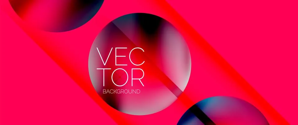 Dynamic bright colorful geometric elements with fluid gradients, lights, shadows 스톡 일러스트