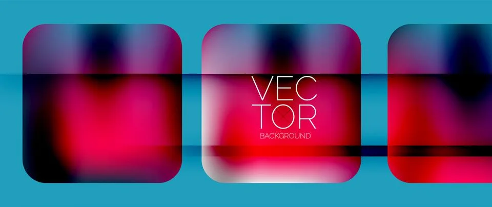 Dynamic bright colorful geometric elements with fluid gradients, lights, shadows Stockillustratie
