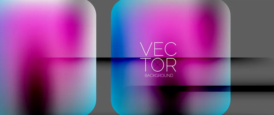 Dynamic bright colorful geometric elements with fluid gradients, lights, shadows Stockillustratie