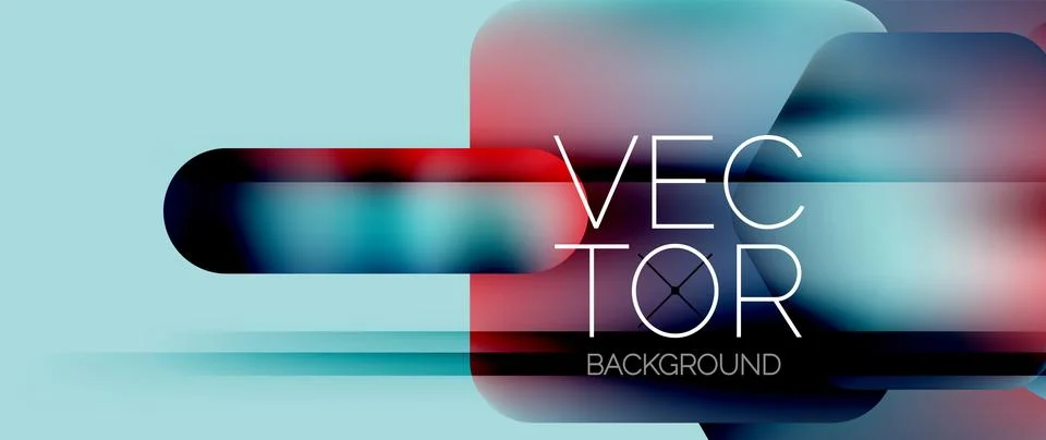 Dynamic bright colorful geometric elements with fluid gradients, lights, shadows イラスト素材