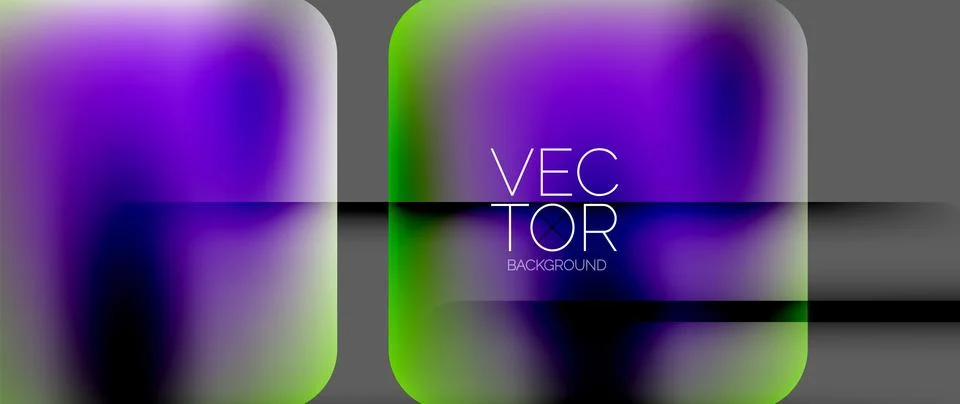 Dynamic bright colorful geometric elements with fluid gradients, lights, shadows Stock Illustration